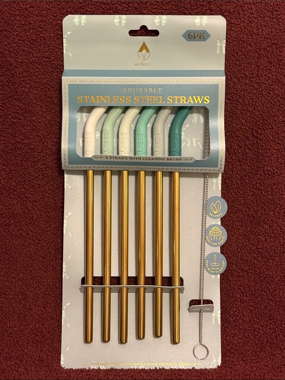 Reusable Stainless Steel Straws - (6 Pack)